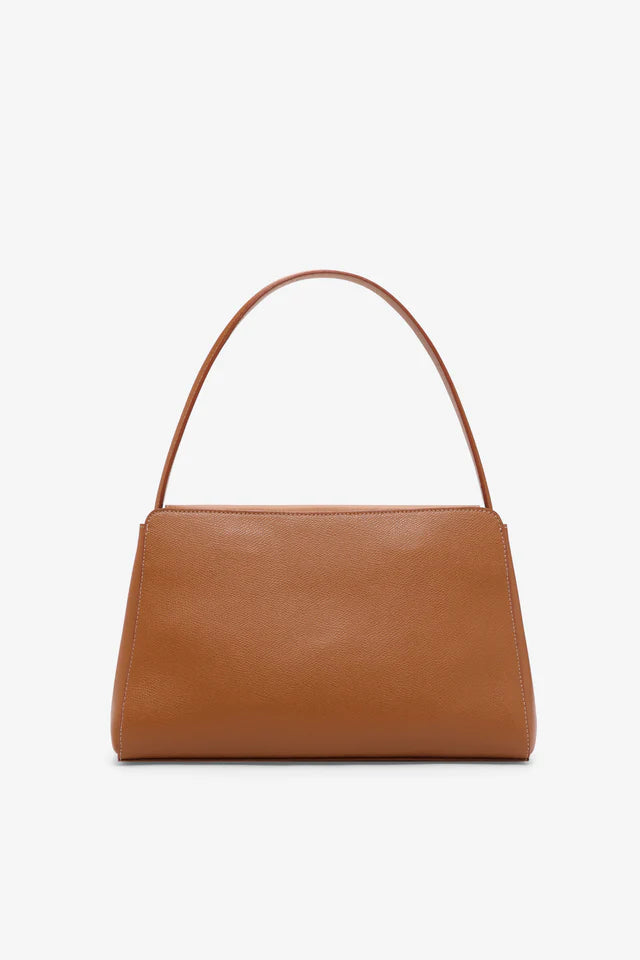 Structured Grained Calfskin Teardrop Cutout Minimal Shoulder Leather Bag